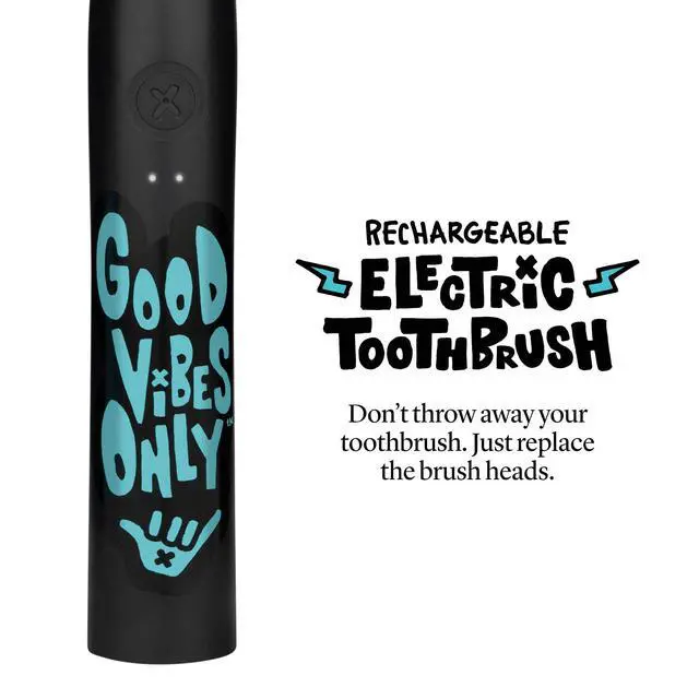 Alt view image 7 of 7 - Sonic X Electric Toothbrush Rechargeable Kids Sonic Toothbrush, 8X Plaque Removal, 2 Speed Modes, 2-Minute Timer 6 Brush Heads Included, Tweens Ages 7+, Good Vibes Only Edition