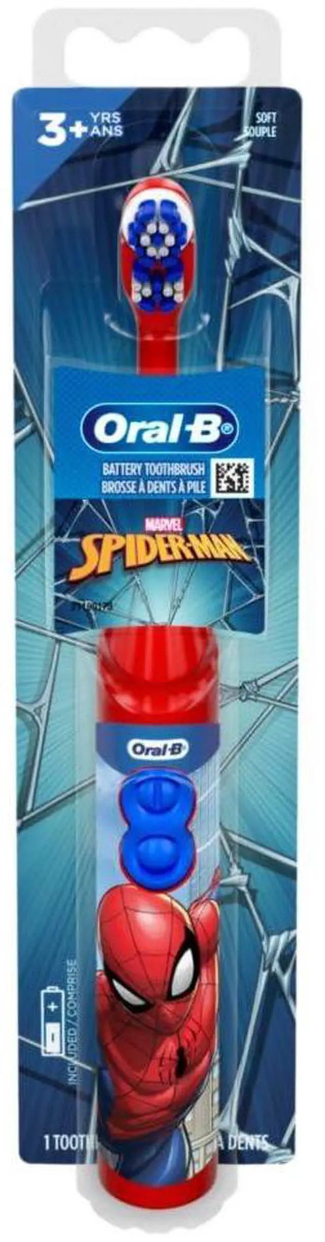 Main image of Kid's Battery Toothbrush Featuring Marvel's Spiderman, Soft Bristles, for Kids 3+