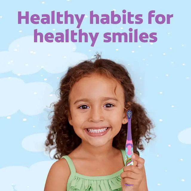 Alt view image 6 of 7 - Kids Battery Powered Toothbrush, Kids Battery Toothbrush with Included AA Battery, Extra Soft Bristles, Flat-Laying Handle to Prevent Rolling, Unicorn Toothbrush, 1 Pack