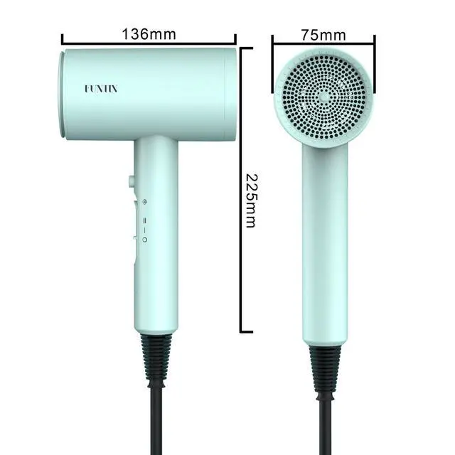 Alt view image 2 of 6 - Hair Dryer Blow Dryer with Diffuser Brush Comb 1800W Full Accessories for Women Professional Tifunny Blue