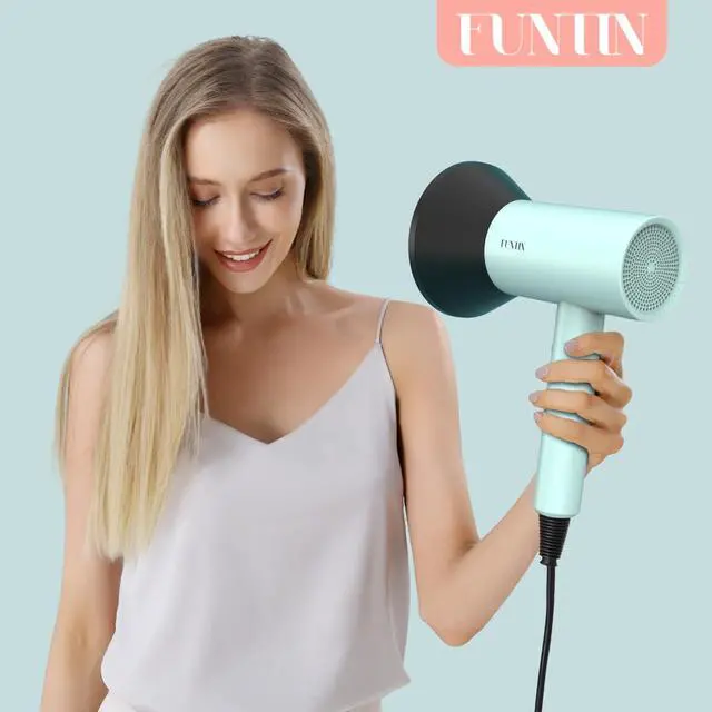 Alt view image 6 of 6 - Hair Dryer Blow Dryer with Diffuser Brush Comb 1800W Full Accessories for Women Professional Tifunny Blue