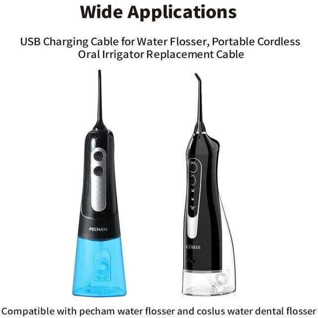 Alt view image 5 of 7 - USB Charging Cable for Water Flosser Portable Cordless Oral Irrigator Replacement Charger for Nicwell, Fairywill, Aquasonic, Nicefeel, Oralfree, MOSPRO, Cremax, Tovendor, Hangsun, Insmart, Zerhunt