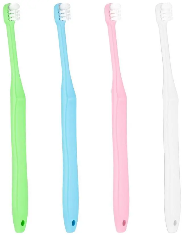 Main image of End Tuft Toothbrush, 4PCS Nylon Soft Bristle, Small Tooth Brush for Hard-to-Reach Areas, Dental Detail Cleaning for Adults with Crowns, Bridges, Implants