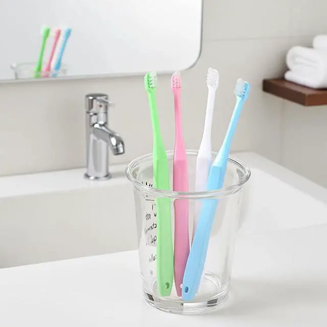 Alt view image 3 of 4 - End Tuft Toothbrush, 4PCS Nylon Soft Bristle, Small Tooth Brush for Hard-to-Reach Areas, Dental Detail Cleaning for Adults with Crowns, Bridges, Implants