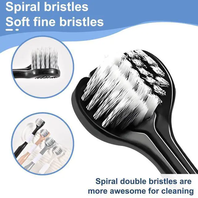 Main image of 4-Pack Medium Toothbrush Set, Bulk Toothbrushes for Kids Travel, Multi-Angle Cleaning, Medium Soft Bristles, Black, White, Gray, Gold