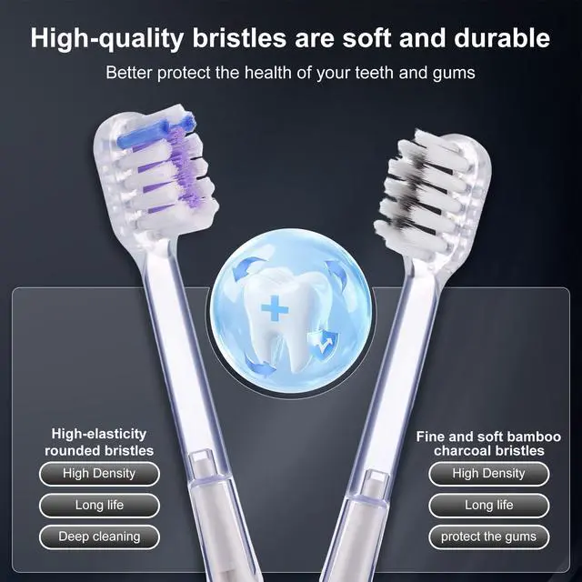 Alt view image 2 of 7 - Electric Toothbrush for Adults,Wave Oscillation & Vibration Sonic Tooth Brush,BASS-Brushing Technique Travel Rechargeable Toothbrushes with 4 Soft Bristle Replace Heads,Gifts for Men Women