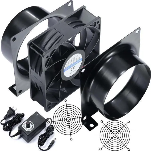 Main image of 4" Axial Exhaust Fan, DC12V 3000RPM 120mm Air Exhaust Fume Smoke Extractor Fan DIY Kit for Soldering, 3D Laser, Paint Booth - w/ 4" Metal Flanges, Meshes, Dimmer