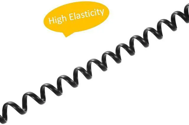 Alt view image 3 of 5 - Telephone Handset Cord, 8Ft Uncoiled / 1.4Ft Coiled Landline Phone Handset Cable 4P4C Telephone Accessory Black (5 Pack)