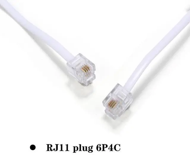 Alt view image 5 of 7 - 15-Feet Telephone landline Extension Cord Cable Cord with Standard RJ-11 6P4C Plug (White 15-ft, 2Pack)