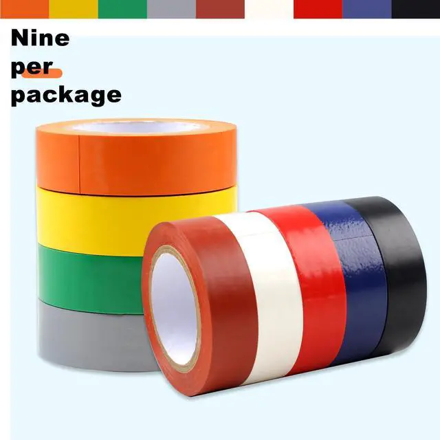 Alt view image 6 of 7 - 9 Pack Coloured Electrical Tape, Electrical Tape Colours Water, Sun, and Oil Resistant, Suitable for Most Domestic, Commercial, and Industrial environments.