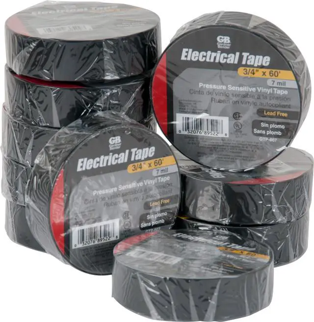 Alt view image 3 of 4 - GTP-607 Electrical Tape, ¾ in. x 60 ft, Durable, Easy-Wrap, Flame Retardant, Black