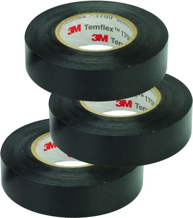 Main image of Temflex General-Purpose Vinyl Electrical Tape (1700), 3/4 in. x 60 ft., 7 Mil, Black, 3 Rolls