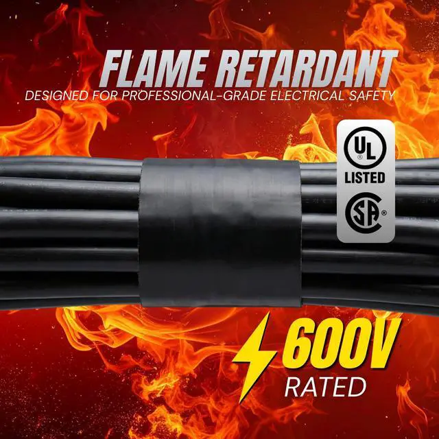Alt view image 2 of 7 - Wide Electrical Tape - Heavy Duty Flame Retardant Black Electrical Tape, Industrial Grade Waterproof PVC Vinyl Roll, 2in x 66ft, 7 Mil, 600V - UL/CSA Listed