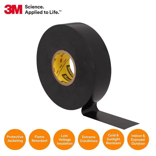 Alt view image 2 of 6 - SUPER-3/4X44FT Company Super 33 Plus, 3/4-Inch x 44-Feet 3/4x44' Electrical Tape, 3/4" X 44', Black