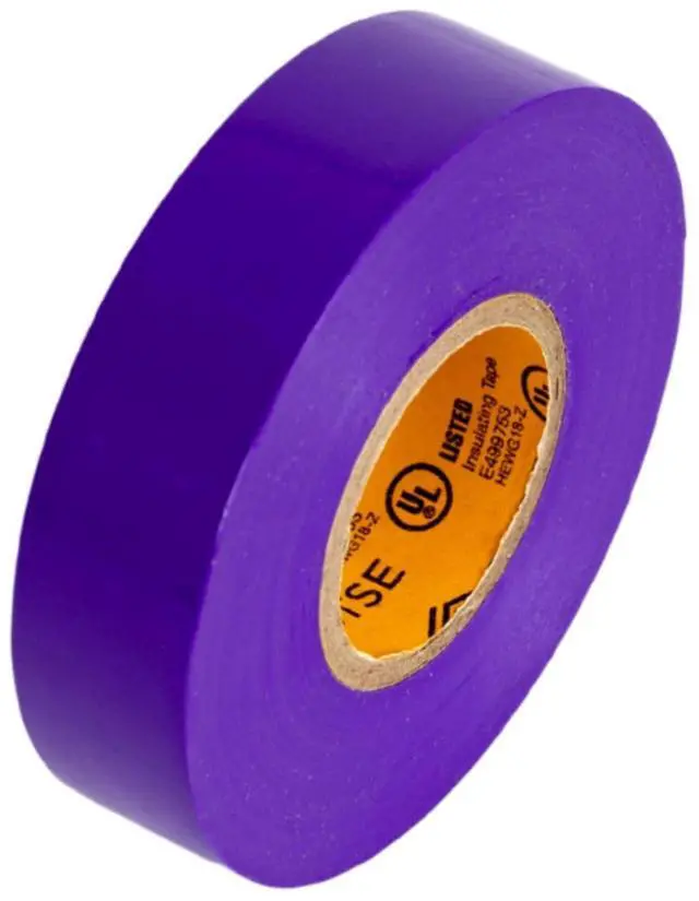 Main image of Purple Electrical Tape, 1 Roll Waterproof, Industrial Grade Vinyl, 3/4 in x 66ft Strong Self-Adhesive PVC Electric Tape for Wire Insulation, 7 Mil, 600V UL/CSA Listed