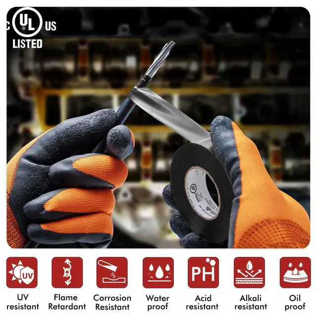Alt view image 5 of 7 - Electrical Tape ¾ in x 99 ft, Professional Grade PVC Electric Tape, UL/CSA Listed Insulating Vinyl Tape for Electrical, Repairs, Automotive and Equipment, Pro-43, Black, 1 Roll