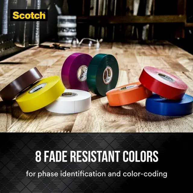 Alt view image 5 of 7 - 10810 Scotch 35 Vinyl Electrical Color Coding Tape, 3/4-Inch x 66ft, Red