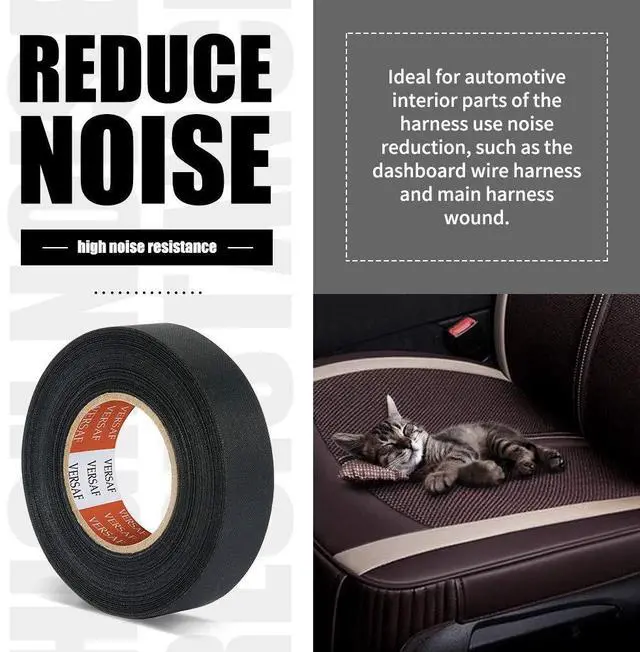 Alt view image 4 of 7 - Wire Harness Automotive Cloth Tape - Adhesive High Noise Resistance Heat Proof Chemical Fiber Fabric Electrical Tape for Wrapping Wiring Harness/Insulation/Car Engine (0.7582Pack of 1 Piece)