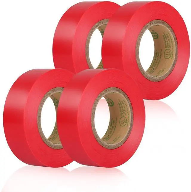 Main image of Red Electrical Tape, Professional Grade UL Approved, 4 Pack Multipurpose Electrical Tape for Home Improvement Electrical Equipment, 0.7in X 33ft PVC Electric Insulating Tape