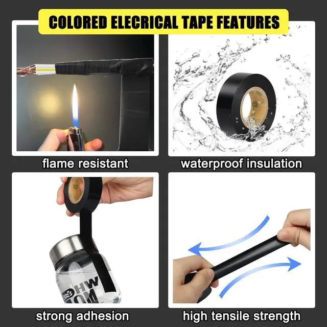 Alt view image 5 of 7 - Red Electrical Tape, Professional Grade UL Approved, 4 Pack Multipurpose Electrical Tape for Home Improvement Electrical Equipment, 0.7in X 33ft PVC Electric Insulating Tape