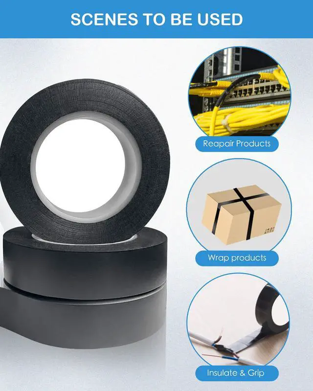 Alt view image 3 of 6 - 3pcs Electrical Tape, Premium Black Electrical Tape, Flame Retardant Indoor Outdoor High Temperature Resistance Electric Tape, 0.62 in X 50 ft.