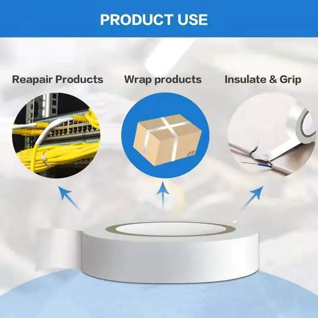 Alt view image 6 of 6 - 3PCS White Electrical Tape, Premium White Waterproof Tape, Flame Retardant Indoor Outdoor High Temperature Resistance Electric Tape, 0.62 in X 49 ft