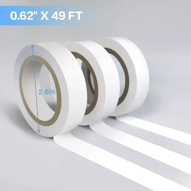 Alt view image 2 of 6 - 3PCS White Electrical Tape, Premium White Waterproof Tape, Flame Retardant Indoor Outdoor High Temperature Resistance Electric Tape, 0.62 in X 49 ft