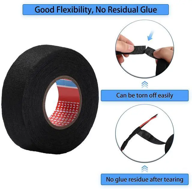 Alt view image 4 of 7 - Wire Harness Cloth Electrical Tesa Tape Wire Loom Harness Automotive Heat Proof Cloth Tape for Automotive Electrical Wrap Protection Insulation Cable Fixed(2 Roll,3/4 Inch x 49.2 FT)