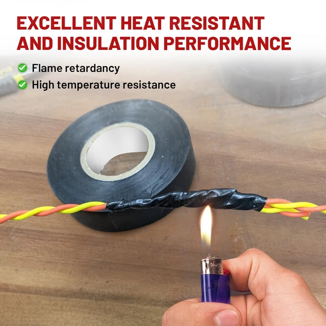 Alt view image 3 of 7 - 1" x 66Ft Vinyl Electrical Tape 5 Roll, UL CSA Listed PVC Electric Tape 7 Mil Thick Flame Retardant Strong Rubber Based Adhesive Tape Rated 600V for Electrical Automotive Application