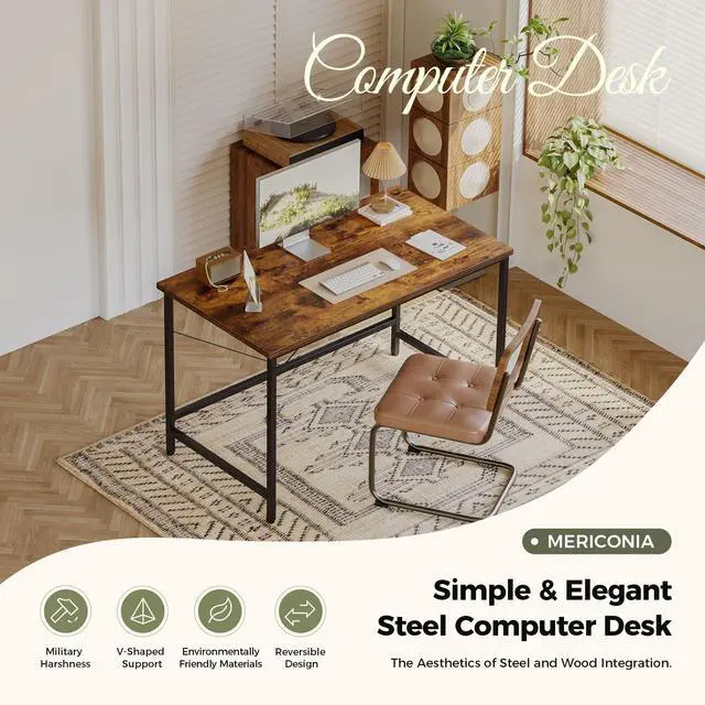 Alt view image 2 of 7 - 32 inch Computer Desk, Gaming Desk for Small Spaces, Modern Simple Style Table for Home Office, Study Student Writing Table