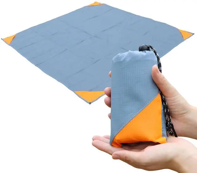 Main image of Pocket Picnic Blanket, Sandproof Lightweight Pocket Camping Tarp, 55x 60 Foldable & Fits into Small Bag, Water Resistant Washable Quick Dry Compact Beach Mat for Outdoor Recreation