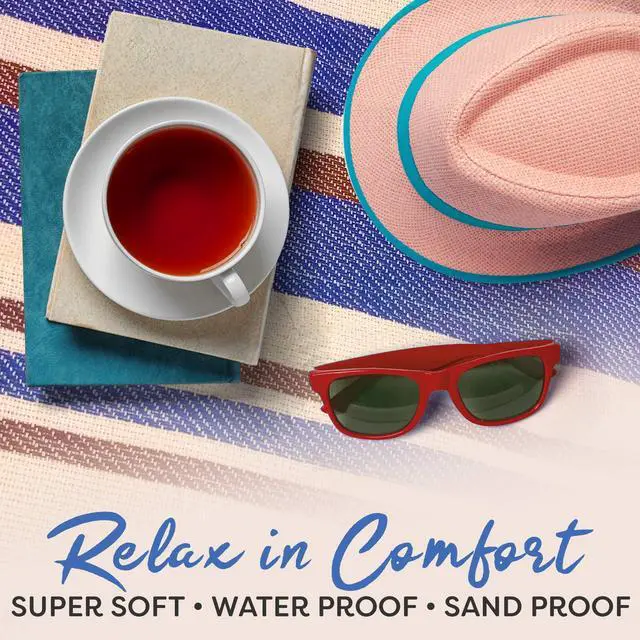 Alt view image 6 of 7 - Extra Large Picnic Blanket 60" x 60" Waterproof Outdoor Mat with Soft Dual-Layer Comfort, Foldable Travel Rug for Beach, Camping, Lawn, Parks & Family Picnics