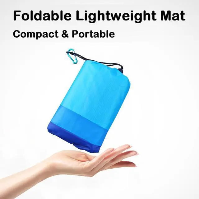Alt view image 3 of 7 - Beach Blanket Sandproof Waterproof 79" x 55", Portable Picnic Mat Mat, Sand Free Quick Drying Camping Blanket, Lightweight Beach Essentials for Picnic & Travel