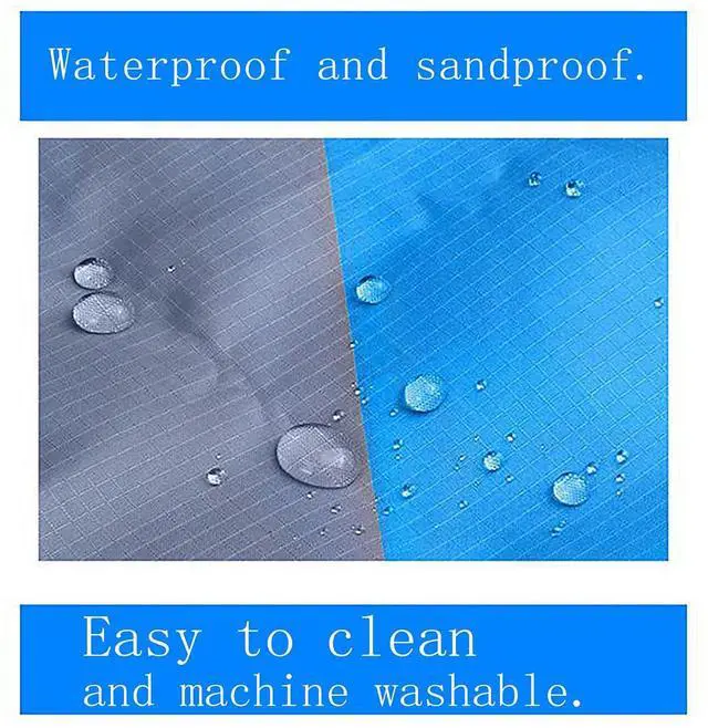 Alt view image 5 of 7 - Beach Blanket Sandproof Waterproof 79" x 55", Portable Picnic Mat Mat, Sand Free Quick Drying Camping Blanket, Lightweight Beach Essentials for Picnic & Travel