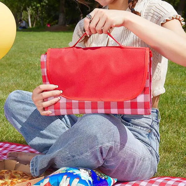Main image of Large Picnic Blankets,80x60in Beach Blanket Sandproof Beach Mat for 3-5 Adults Waterproof Quick Drying Outdoor Picnic Mat for Travel Camping Hiking(Red Plaids)