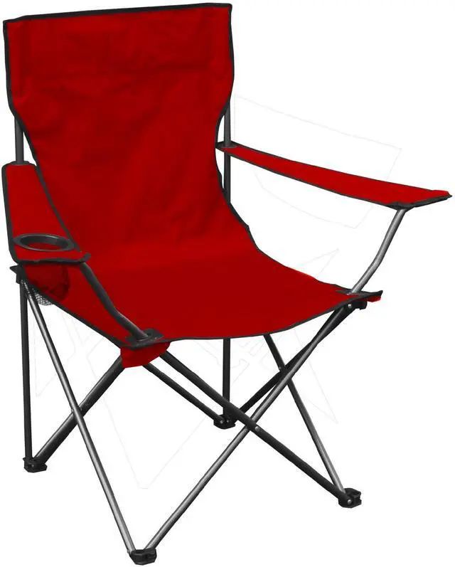 Main image of Quik Shade Chair Portable Folding Chair with Arm Rest Cup Holder and Carrying and Storage Bag, Red (146115)