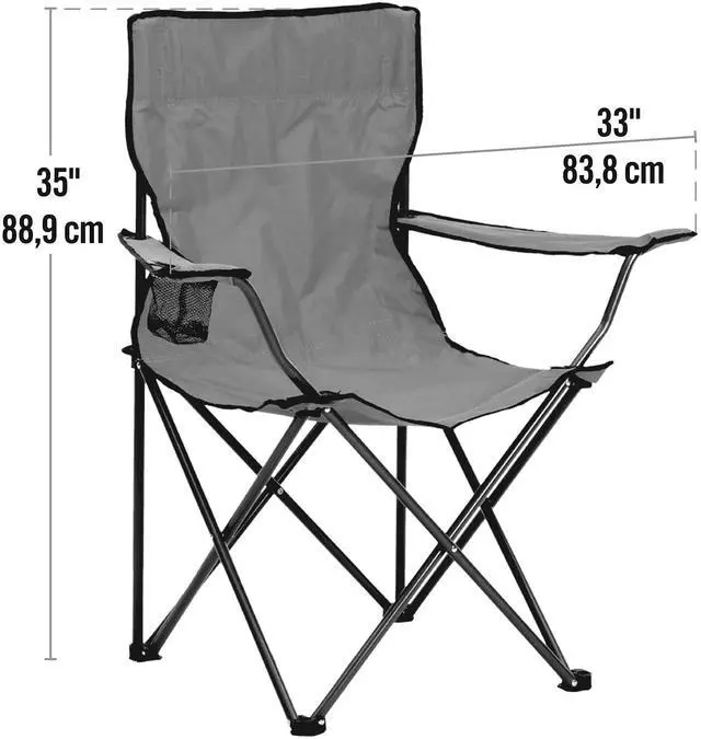 Alt view image 4 of 6 - Quik Shade Chair Portable Folding Chair with Arm Rest Cup Holder and Carrying and Storage Bag, Red (146115)