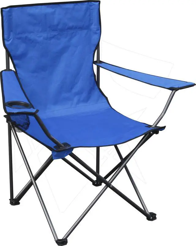 Main image of Quik Chair Portable Folding Chair with Arm Rest Cup Holder and Carrying and Storage Bag, Blue