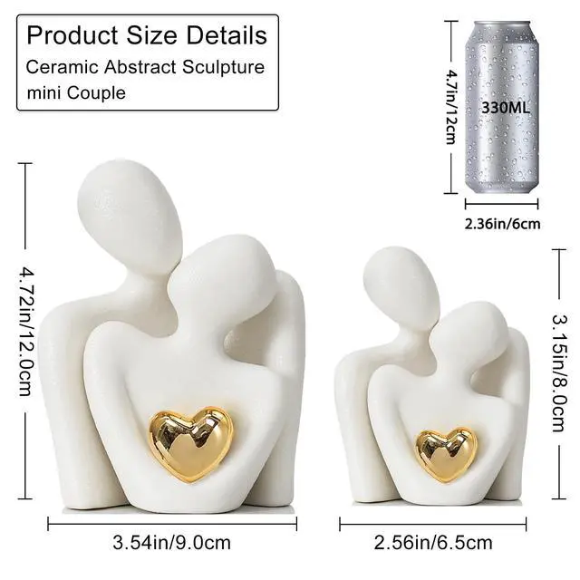 Alt view image 2 of 7 - Mini Couple Statue Tv Stand Decor Items for Living Room, Abstract Sculpture Knick Knacks Home Decor Couples Love Office Show Pieces- For Bedroom Romantic Gifts for Valentine Anniversary Birthday