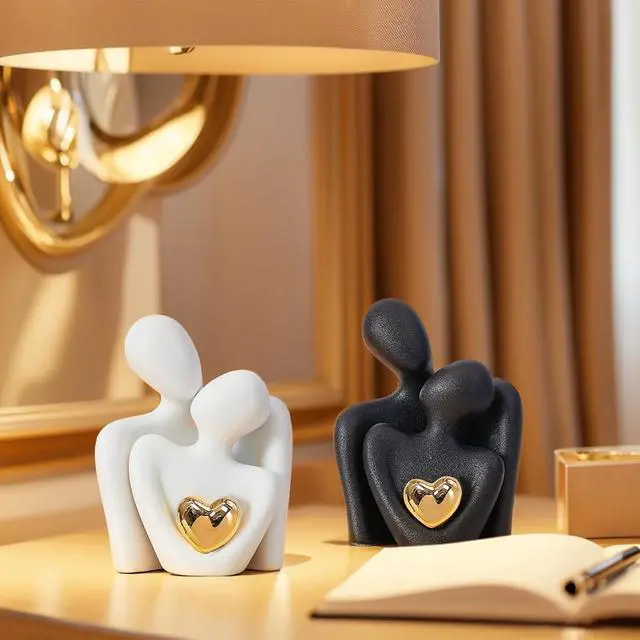 Alt view image 3 of 7 - Mini Couple Statue Tv Stand Decor Items for Living Room, Abstract Sculpture Knick Knacks Home Decor Couples Love Office Show Pieces- For Bedroom Romantic Gifts for Valentine Anniversary Birthday