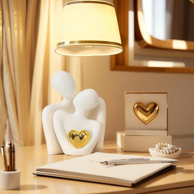 Alt view image 6 of 7 - Mini Couple Statue Tv Stand Decor Items for Living Room, Abstract Sculpture Knick Knacks Home Decor Couples Love Office Show Pieces- For Bedroom Romantic Gifts for Valentine Anniversary Birthday