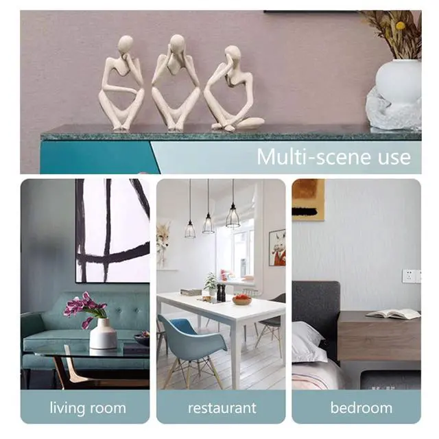Alt view image 4 of 7 - Thinker Statues And Sculptures, Sandstone Resin Thinker Statue Ornaments, Abstract Style Sculptures, Housewarming Gifts, Housewarming Decorations, Living Room Dining Desk Decorations (Right, Small)