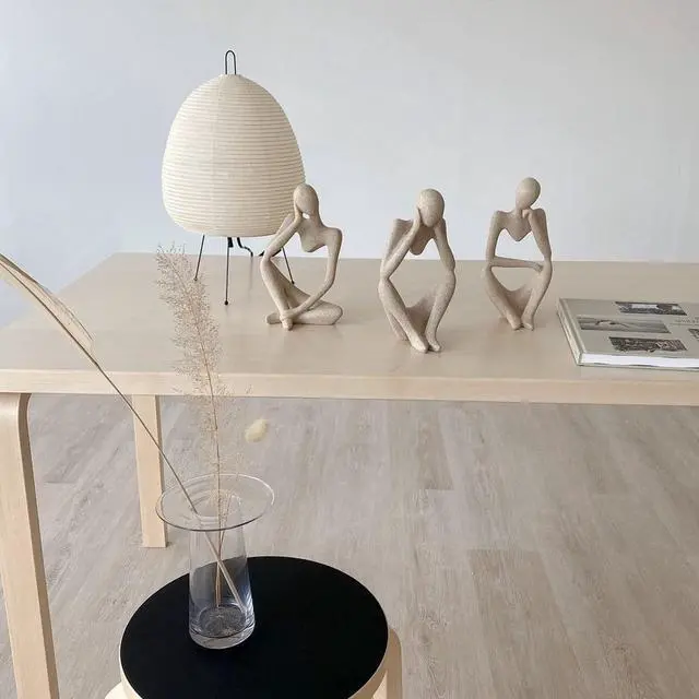 Alt view image 6 of 7 - Thinker Statues And Sculptures, Sandstone Resin Thinker Statue Ornaments, Abstract Style Sculptures, Housewarming Gifts, Housewarming Decorations, Living Room Dining Desk Decorations (Right, Small)