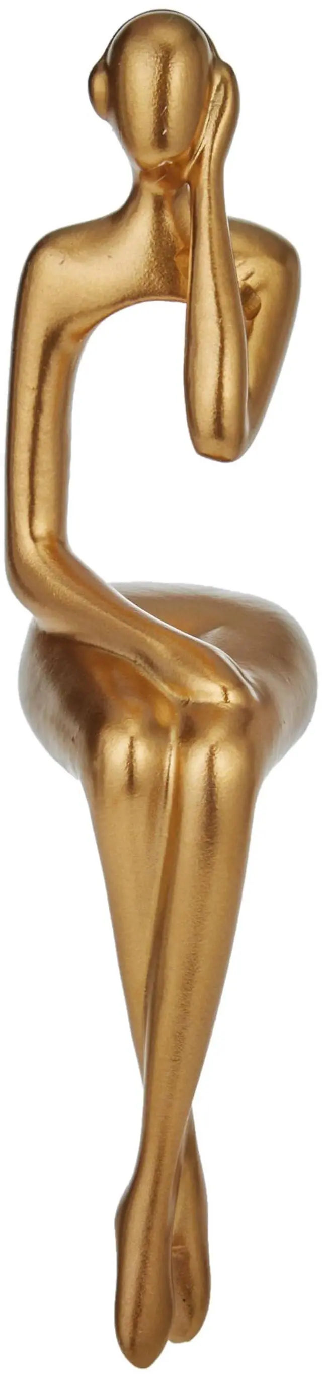 Alt view image 4 of 7 - Gold Statue Home Decor - Modern Bookshelf & Desk Decor - 3 Piece Set