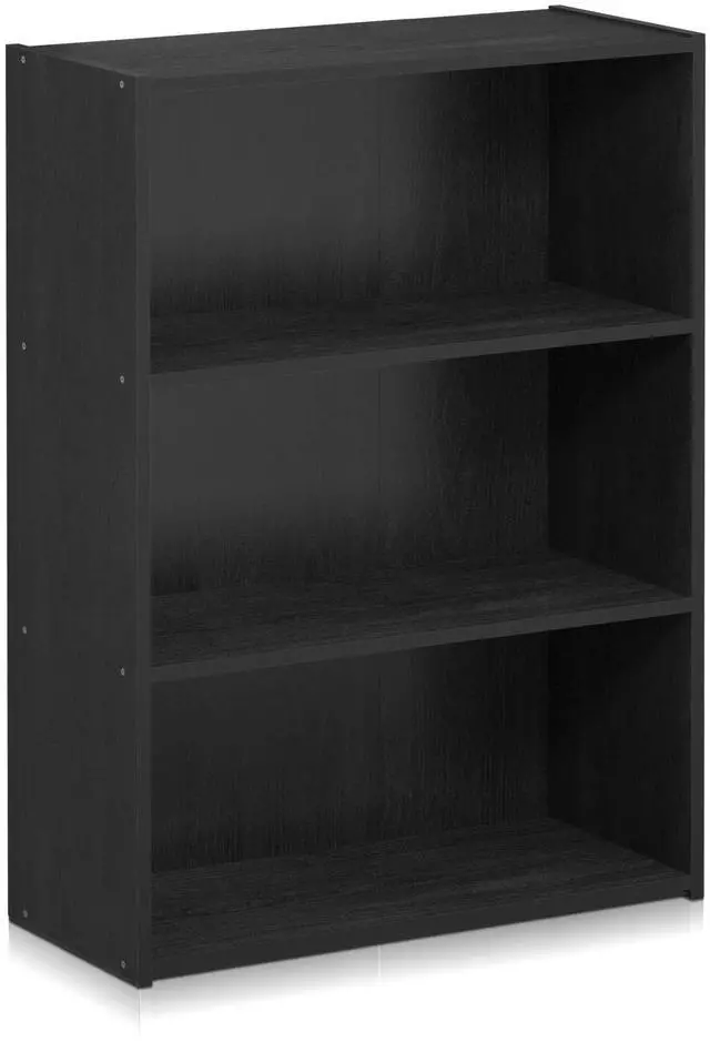 Alt view image 5 of 6 - PASIR Book Shelf, 3-Tier Bookshelf, Storage Shelves Bookcase, 9.7 x 23.7 x 31.5, for Living Room, Bedroom, Home Office, Americano