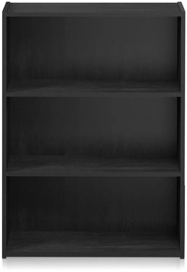 Alt view image 6 of 6 - PASIR Book Shelf, 3-Tier Bookshelf, Storage Shelves Bookcase, 9.7 x 23.7 x 31.5, for Living Room, Bedroom, Home Office, Americano