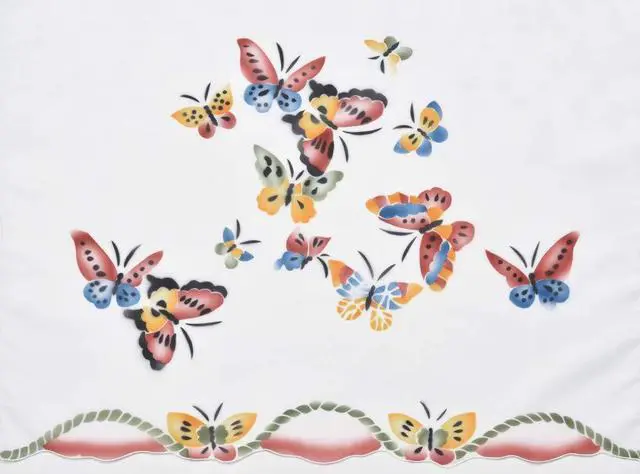 Alt view image 4 of 6 - 3pcs Kitchen Curtain/Cafe Curtain Set, Air-Brushed by Hand of Flying Butterfly Design (Swag & 36" Tiers Set)