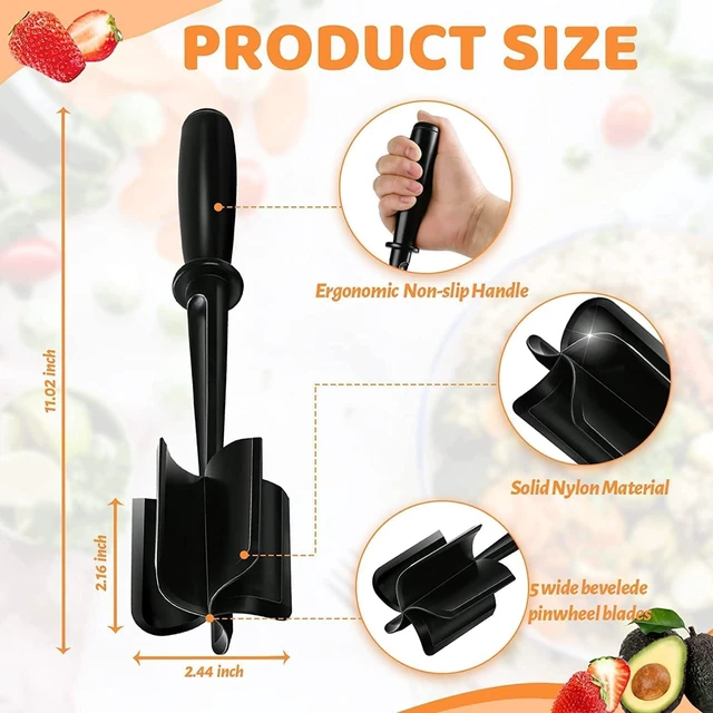 Alt view image 3 of 7 - Meat Chopper, Hamburger Chopper, Potato Masher-Professional Multifunctional Heat Resistant Nylon Ground Beef Smasher Kitchen Tools And Gadgets, Safe For Non-Stick Cookware