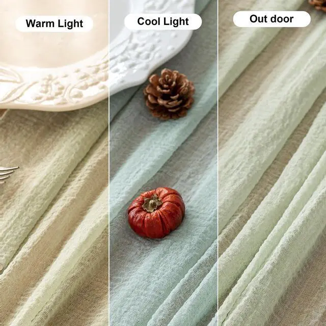Alt view image 7 of 7 - Sage Green Table Runner Cheesecloth 120 Inch 10 FT Rustic Boho Cheese Cloth Table Runner for Wedding Baby Shower Bridal Shower Sheer Gauze Centerpiece Spring Summer Home Decorations