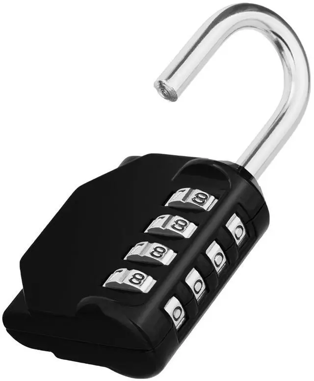 Main image of Padlock, Combination Lock 4 Digits, Outdoor Padlock Weatherproof for Gym Locker, Garden Fence Gate (Black)